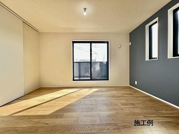 洋室(建築条件付売地施工事例)