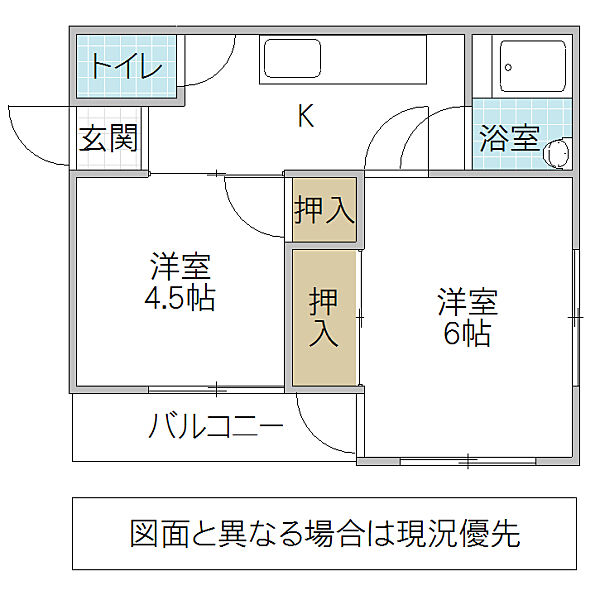 レジェンス・ゴライ 202号室｜茨城県水戸市白梅(賃貸マンション2K・2階・31.64㎡)の写真 その2