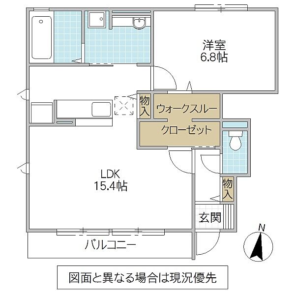 スカイブルー H 101号室｜茨城県水戸市平須町(賃貸アパート1LDK・1階・54.95㎡)の写真 その2