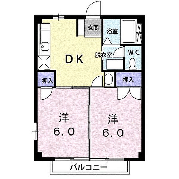 ニューシティコスモ III 205号室｜茨城県水戸市元吉田町(賃貸アパート2DK・2階・40.04㎡)の写真 その2
