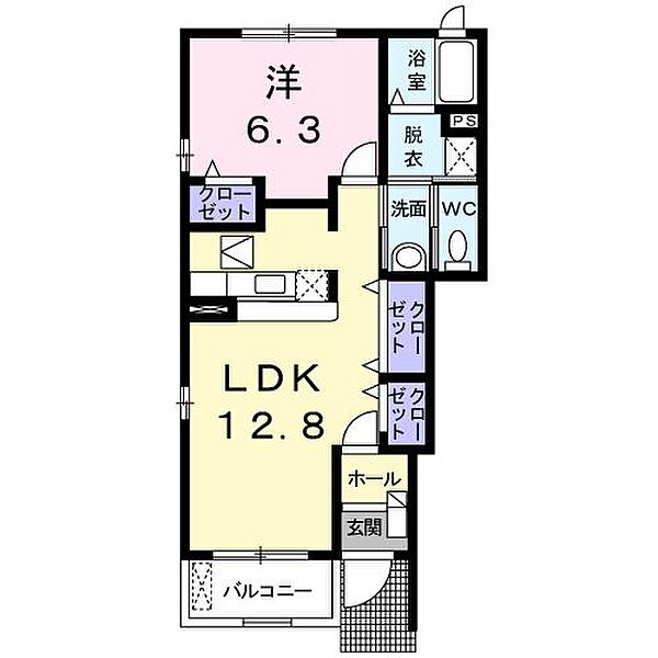 ホマルヴィラ B 101号室｜茨城県ひたちなか市磯崎町(賃貸アパート1LDK・1階・46.49㎡)の写真 その3
