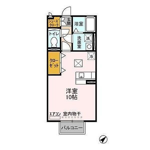 メゾンボナール B 106号室｜茨城県ひたちなか市西大島(賃貸アパート1R・1階・30.27㎡)の写真 その2
