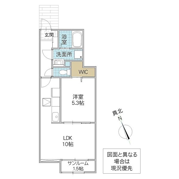 プロムナードドゥソレイユNK 102号室｜茨城県ひたちなか市大字東石川(賃貸アパート1LDK・1階・40.46㎡)の写真 その2