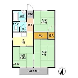 コーポ冨田1 3Kの間取図画像