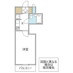 ホーユウパレス勝田 1Kの間取図画像