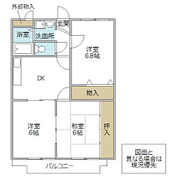 メゾンK・A 3DKの間取図画像