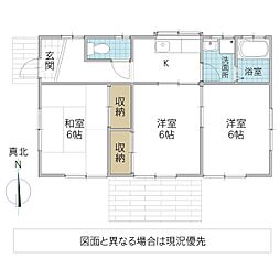 石崎住宅 G棟 2DKの間取り