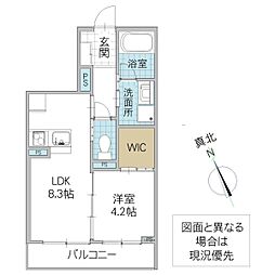 ELPIDA赤塚 B 1階1LDKの間取り