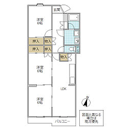 マンション藤 3LDKの間取図画像