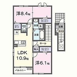 エースガーデン I 2階2LDKの間取り