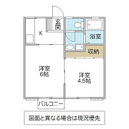 武田ハイツ 1階2Kの間取り