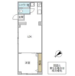 フォーライフ南町 2階1LDKの間取り