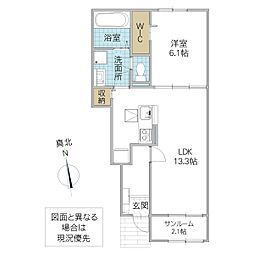 M・フォルモント 1階1LDKの間取り