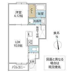 レーガベーネ津田東 102号室 1階1LDKの間取り