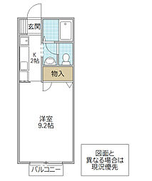 エスペレメゾン 1階1Kの間取り
