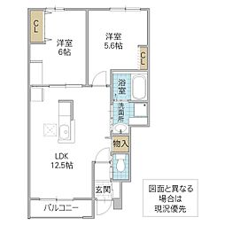 Sunny day Holiday 1階2LDKの間取り