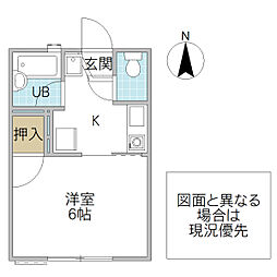 プライム鷹匠 1階1Kの間取り
