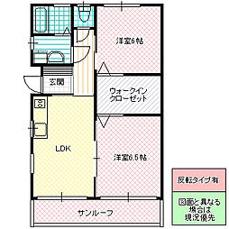 サンシティつばさ 2LDKの間取り