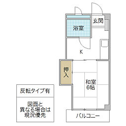 プレリ西大島 1階1Kの間取り