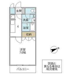 サンフィットあけぼの 1Kの間取図画像