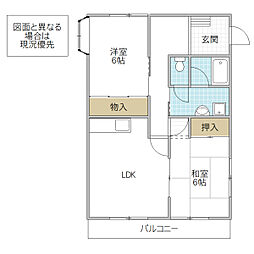 ロイヤルコート千波 2LDKの間取図画像