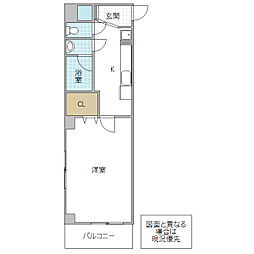 ル ヴァン ド ヴィラ 5階1Kの間取り
