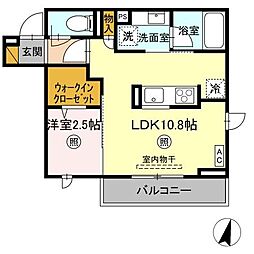 プラデーラ 302号室 3階1LDKの間取り