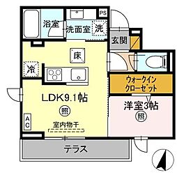 プラデーラ 103号室 1階1LDKの間取り