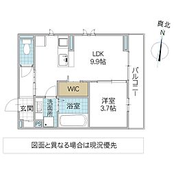 ソラーロ 201号室 2階1LDKの間取り