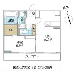 エースコート III 3階1LDKの間取り