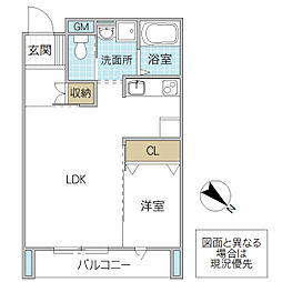 BLANC-F 205号室 2階1LDKの間取り