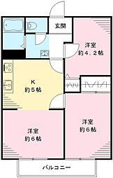 弐番館 2LDKの間取図画像
