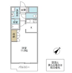 ルミナスコート 1Kの間取図画像