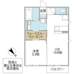 カーサ・エスペランサ 2階1LDKの間取り