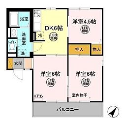ディアコートA 3DKの間取図画像