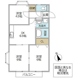 サンビレッジ弐番館 1階3DKの間取り