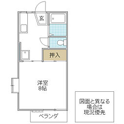 メゾンプレミール 1Kの間取図画像