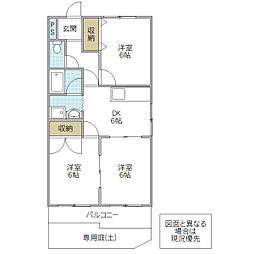 フォーライフ見川 3DKの間取図画像