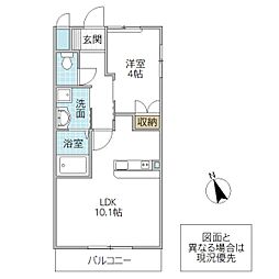メゾン・ソレイユ 1LDKの間取図画像