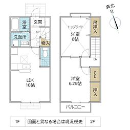 ブレス光 A 2LDKの間取り