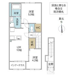 グランフェリシア(Grand Felicia) 2階2LDKの間取り