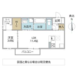 D-room御茶園 1階1SLDKの間取り