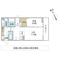 エルブ・バレ 3階1LDKの間取り