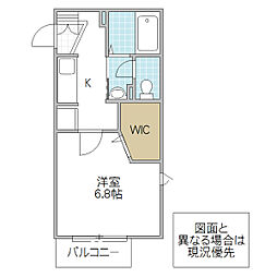 Glueck 1階1Kの間取り