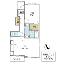 グランドパレス樹 II 1階1LDKの間取り
