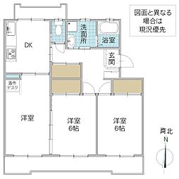 パークテラス長堀 6号館 4階3DKの間取り