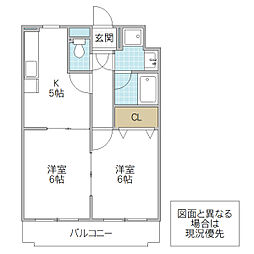 ソレイユルヴァン 2Kの間取図画像