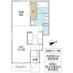 スイート レイ 1階1LDKの間取り