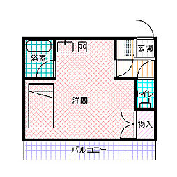メゾン桜川 ワンルームの間取図画像