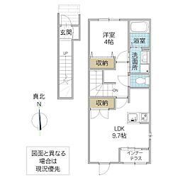 Front Is land I (フロントアイランド I) 2階1LDKの間取り